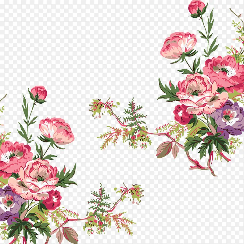 春季花卉装饰边框
