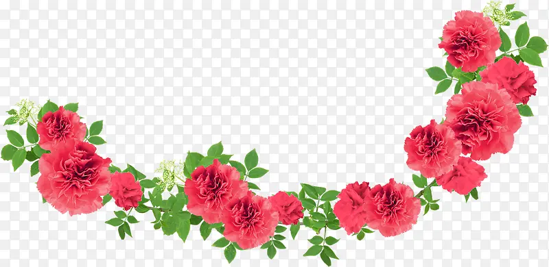 红色卡通节日花朵装饰