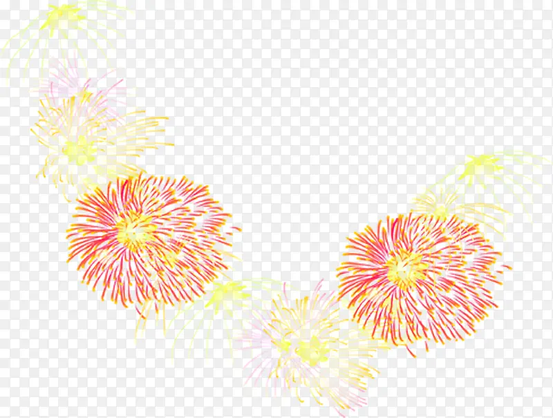 红色礼花开业卡通