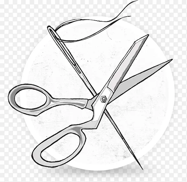剪刀素材针线