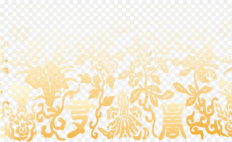 黄色新年花纹贺卡装饰