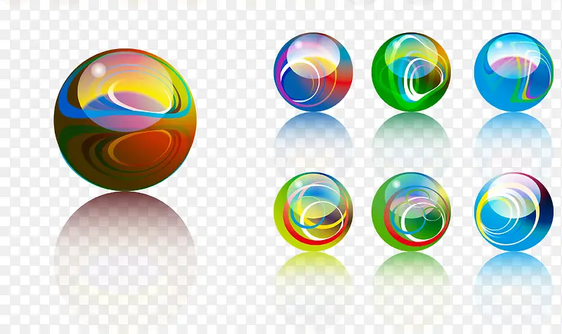立体多色球网页装饰元素