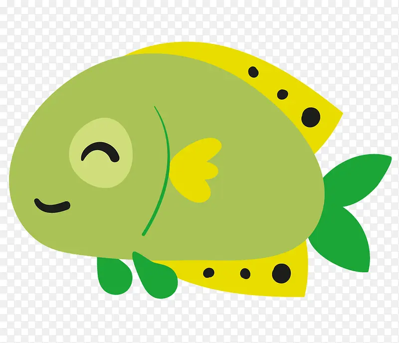 绿色卡通小鱼