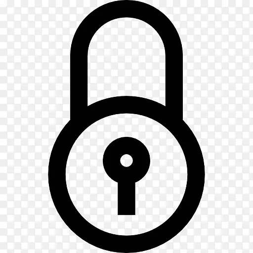 电子商务锁定圆形挂锁的安全工具图标