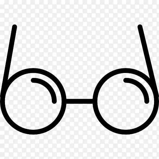 眼镜的圆形轮廓一圈图标