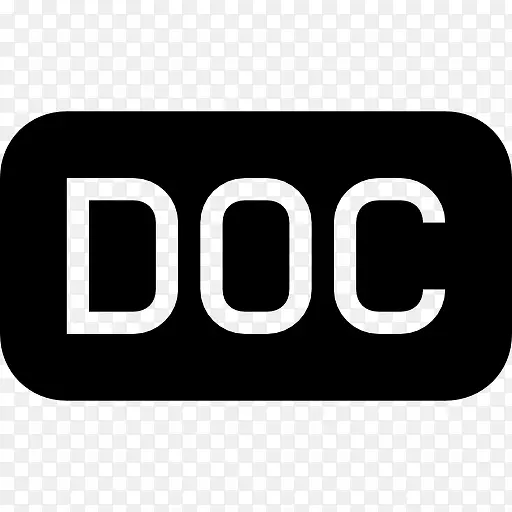 doc文件类型的圆形黑色矩形符号界面图标