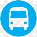 圆形蓝色图标公交车