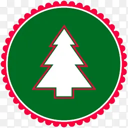 圣诞树圆形图标