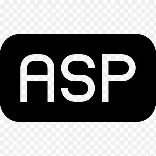 ASP文件的黑色圆角矩形界面符号图标