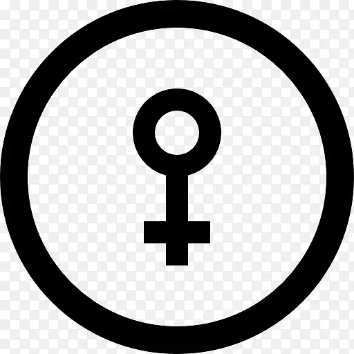 女性的标志在一个圆圈图标