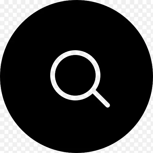 搜索符号在黑色的圆形按钮图标