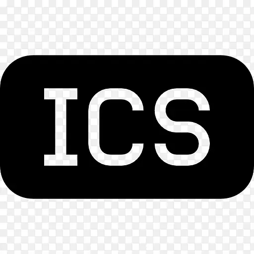 ICS文件类型的圆角矩形黑色象征接口图标