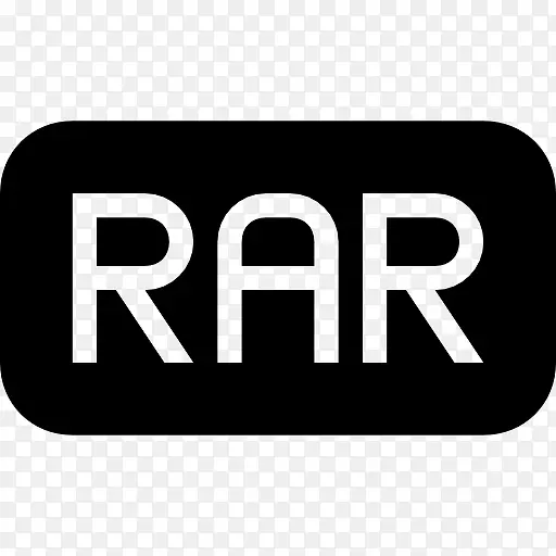 rar圆润的黑色矩形界面符号图标