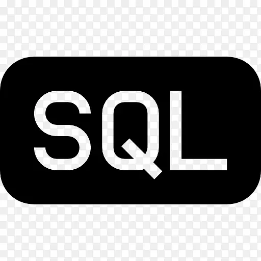 SQL文件的黑色圆角矩形界面符号图标