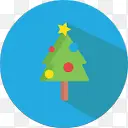圣诞树圆形图标装饰