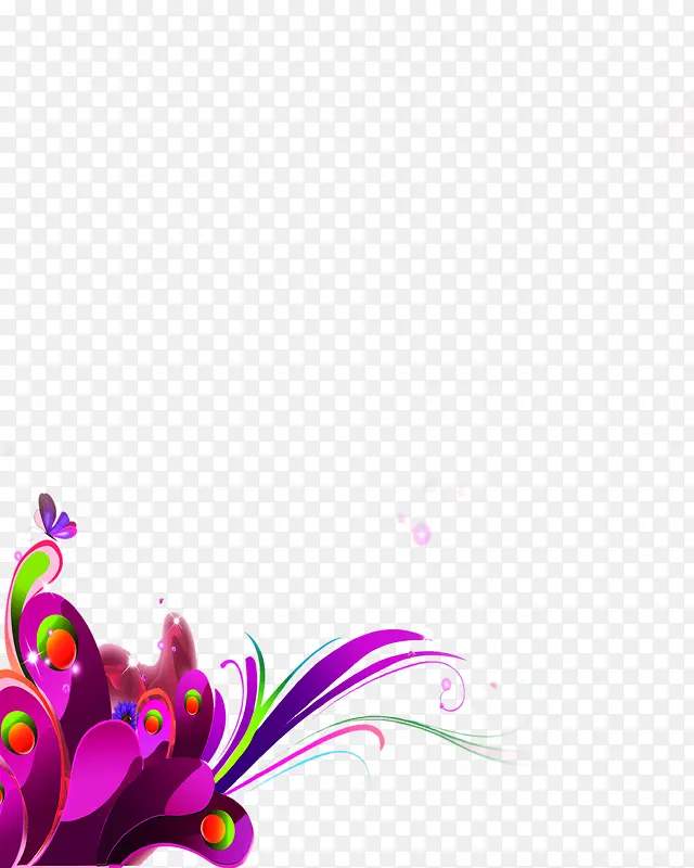 彩色梦幻手绘蝴蝶