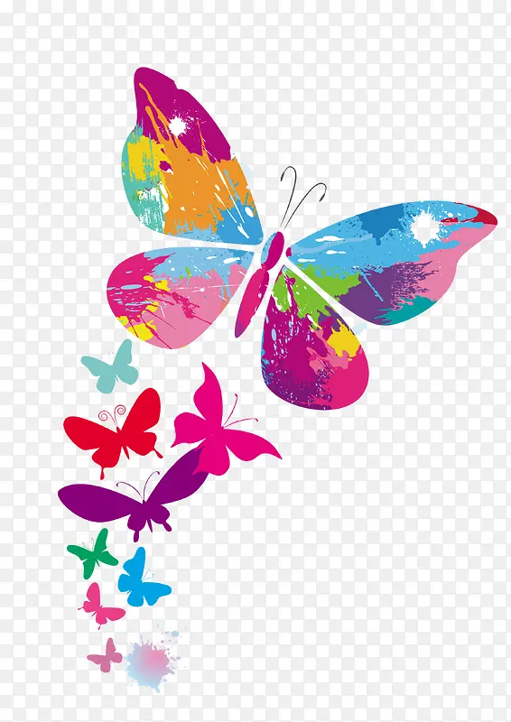 五彩缤纷的蝴蝶图案