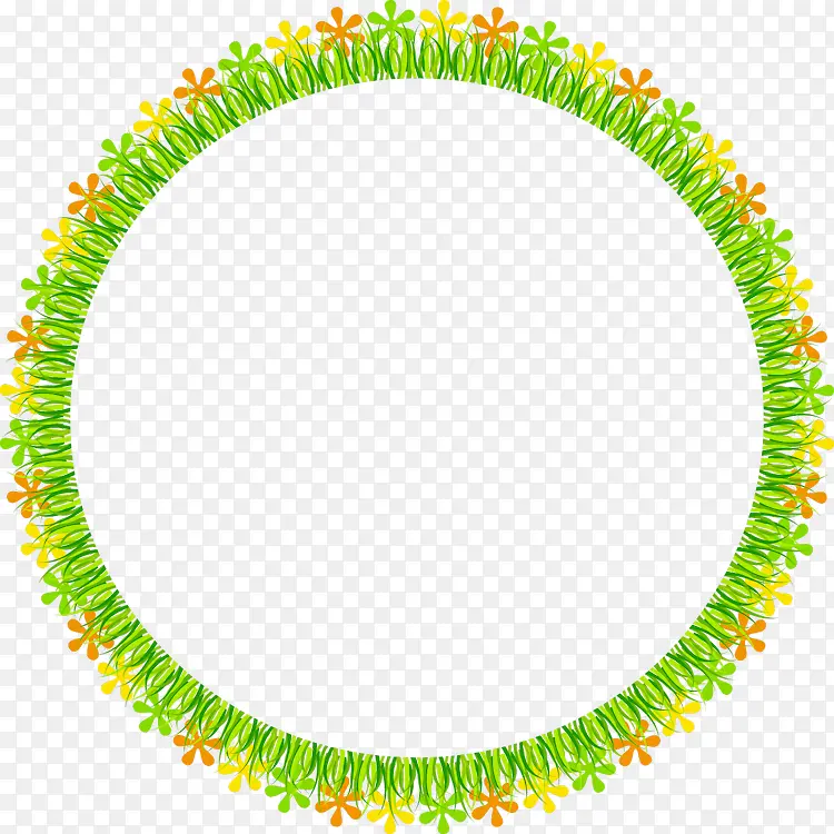 绿草小花圆环