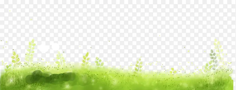 绿色手绘草地小草装饰边框
