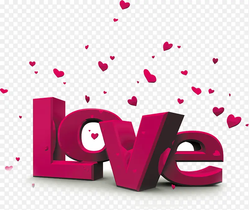 立体LOVE粉红字体设计