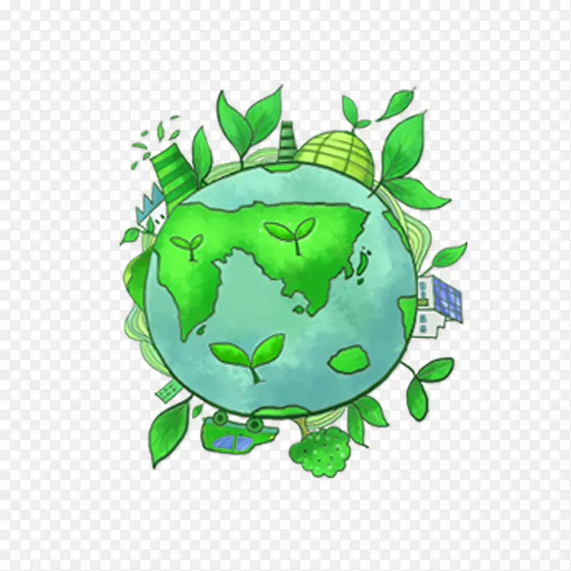 绿色现代植物装饰