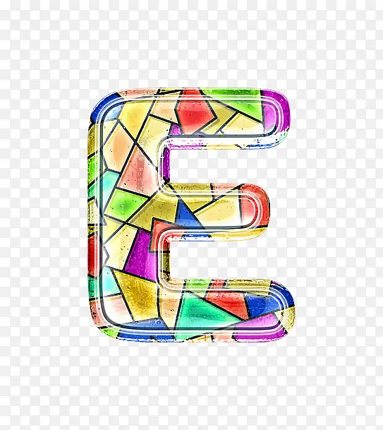 彩色玻璃字母E