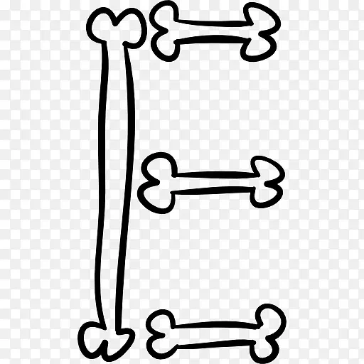 字母E骨骼概述字体万圣节图标