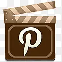字母p电影风格logo图标