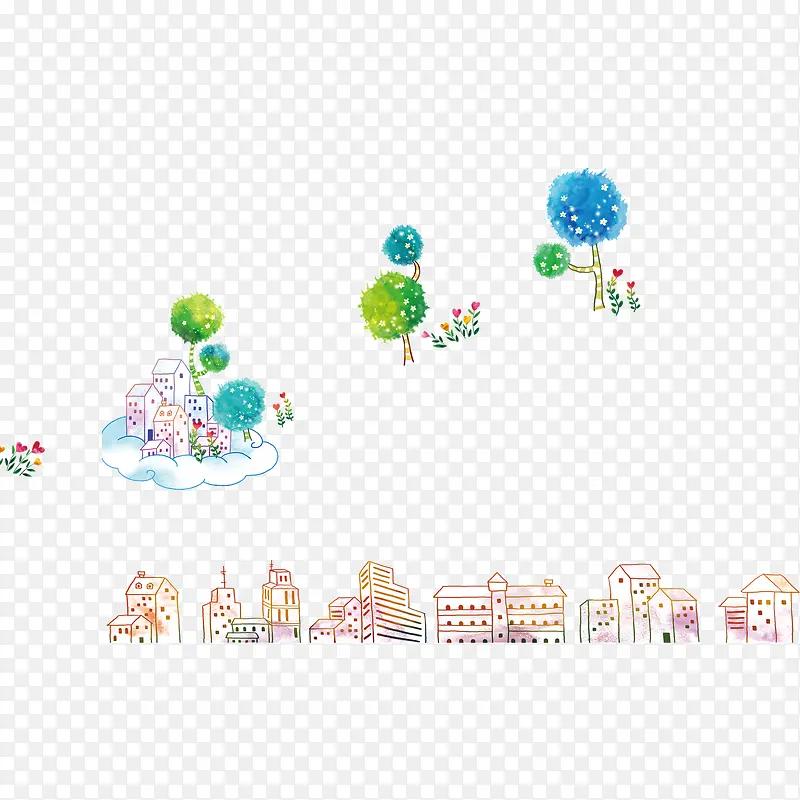 文案背景元素  卡通图案 小清