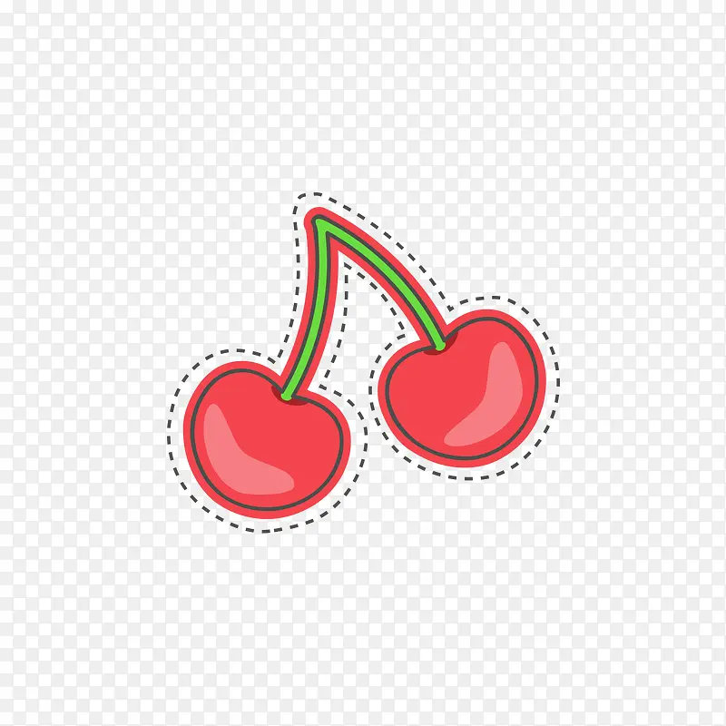 红色樱桃水果标贴