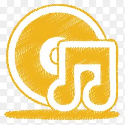 Yellow music cd Icon