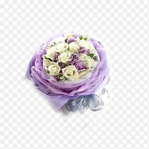 紫色白玫瑰花束