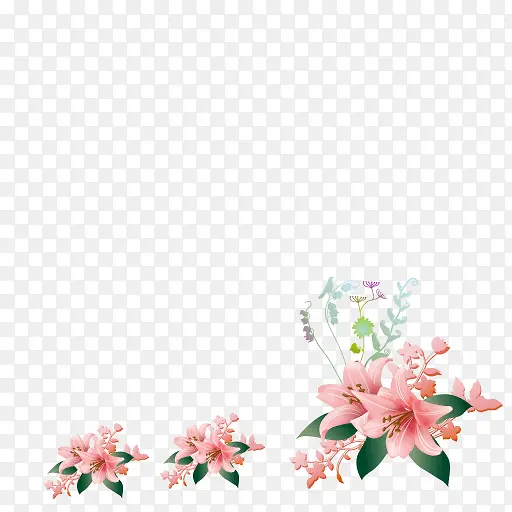 百花和粉色花束