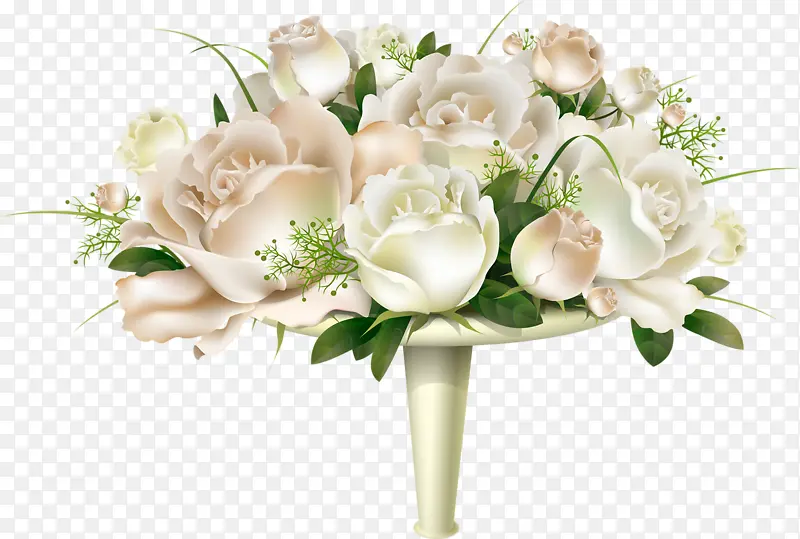 白玫瑰花束素材