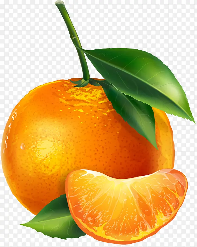 卡通手绘水果装饰海报设计橘子