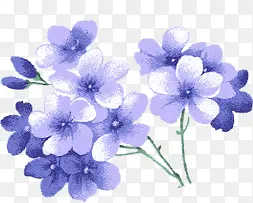 紫色手绘文艺花朵装饰