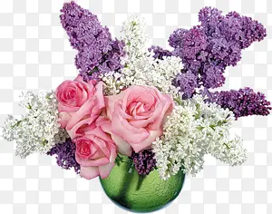 粉色白色紫色花束