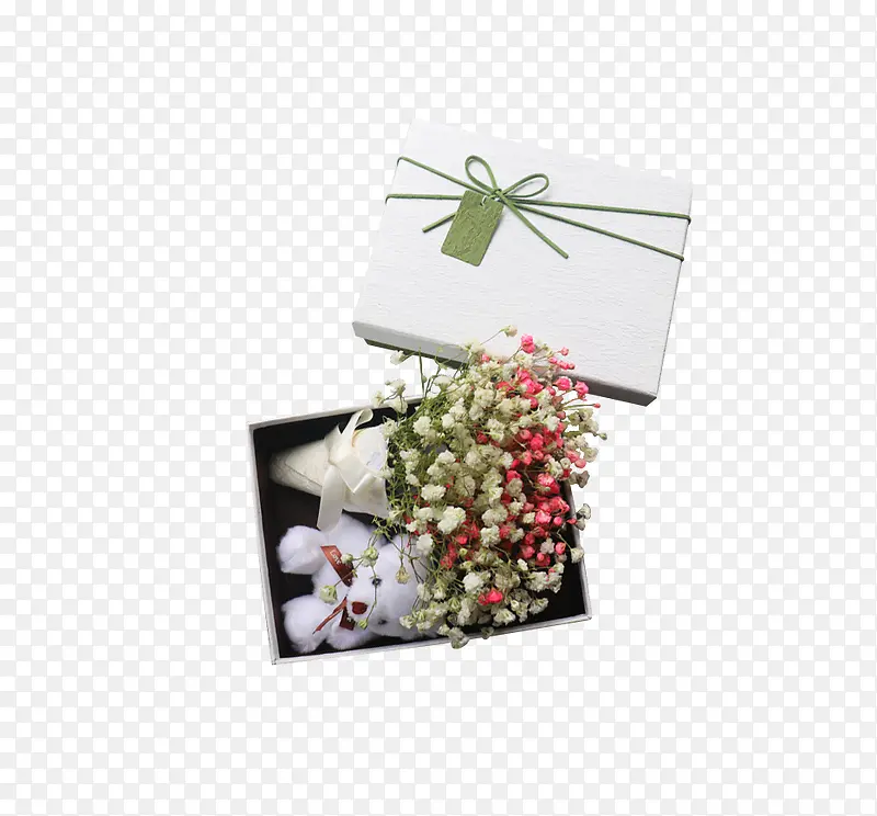 礼物盒中的花束