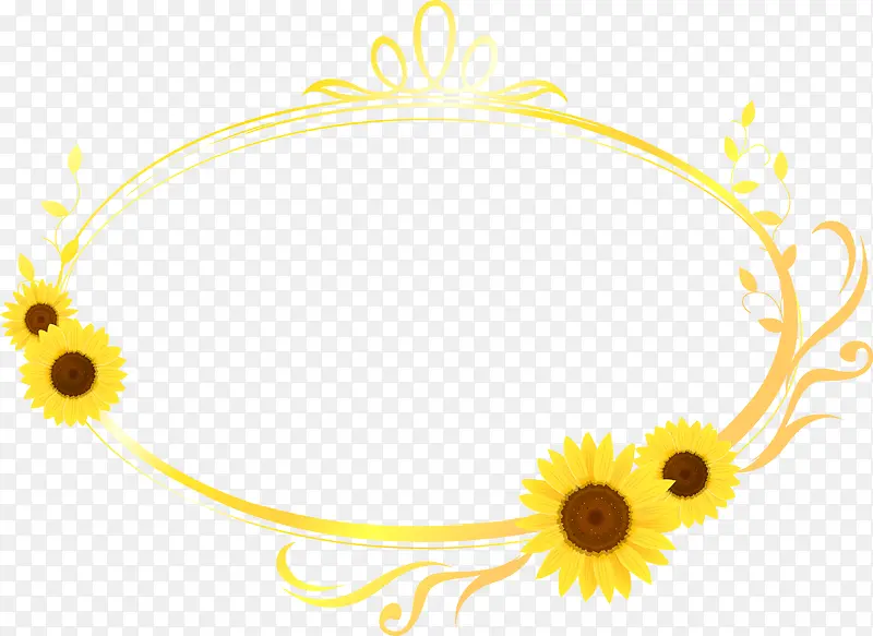 手绘黄色向日葵花纹