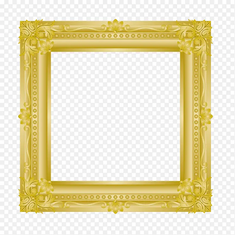 矢量金色质感欧式相框放大框