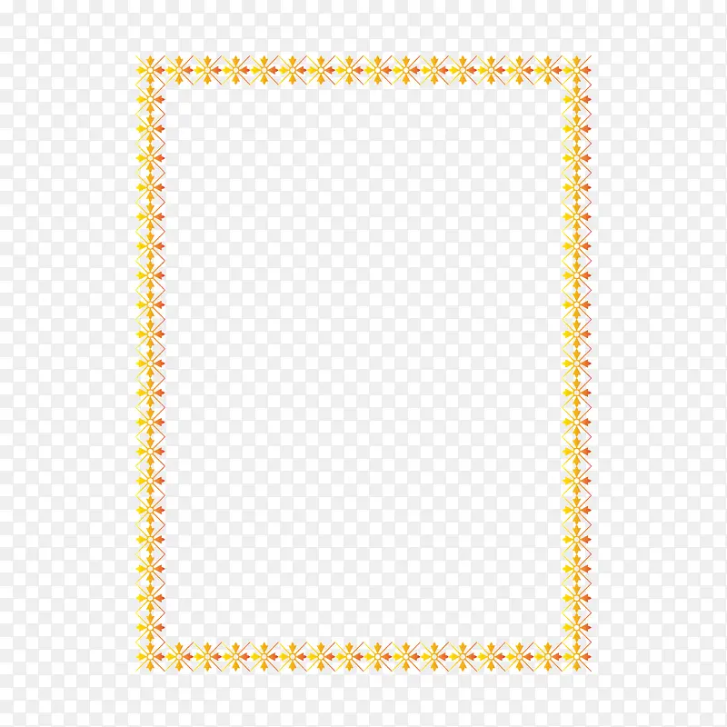 矢量黄色花边欧式相框竖边框
