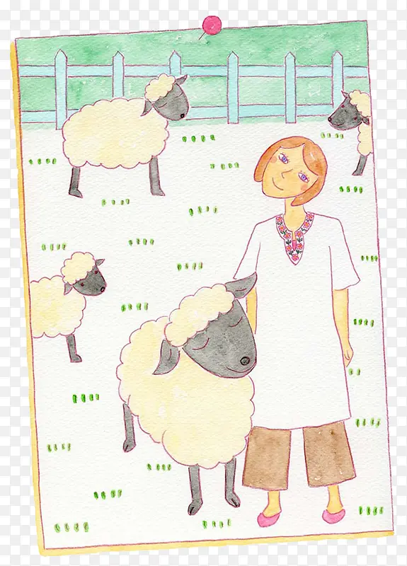 女孩和绵羊