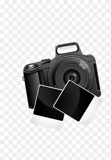 黑色相机和相片
