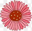 手绘粉色菊花插图装饰