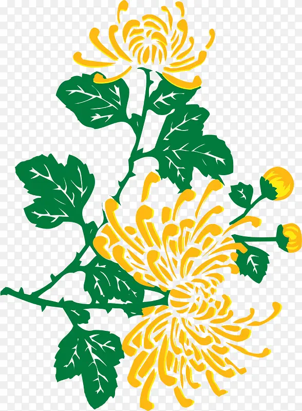 黄色九月菊花设计
