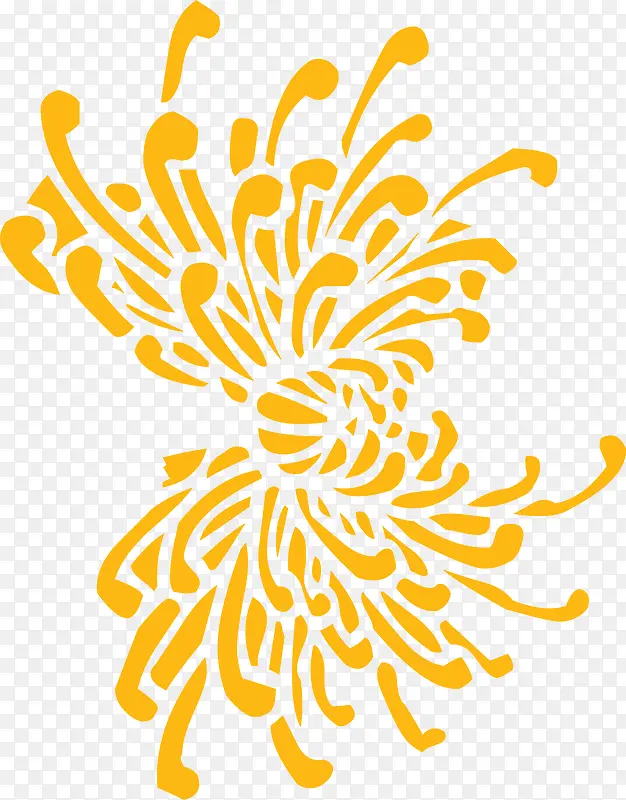 黄色创意分层菊花