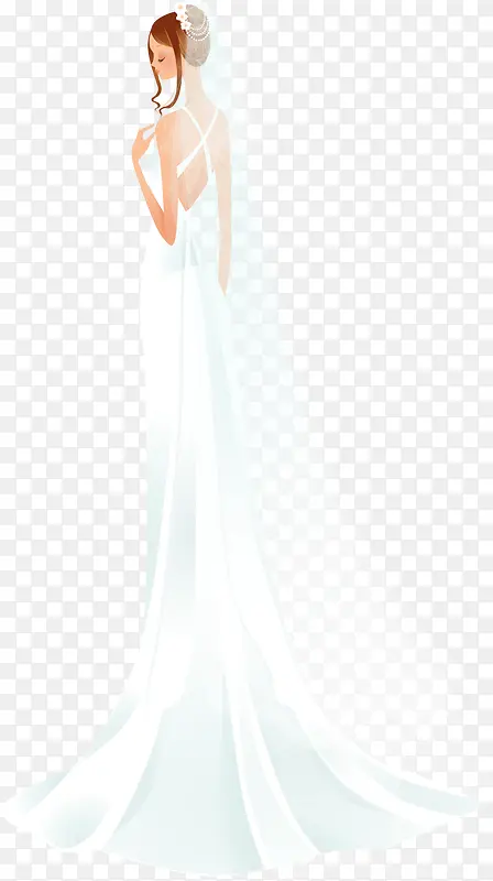 白色矢量新娘美图
