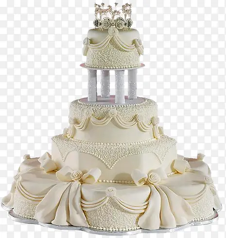 白色奶油多层结婚蛋糕