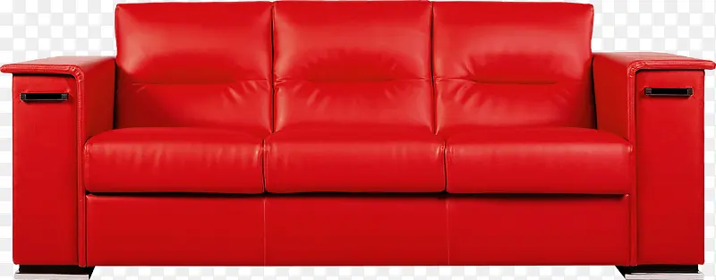 红色皮沙发