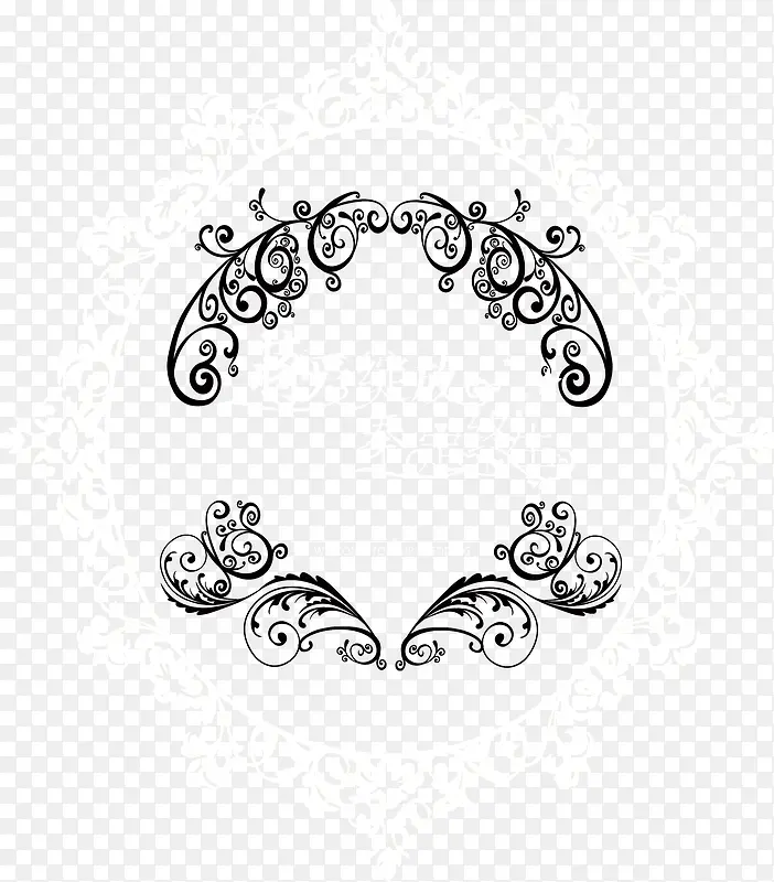 黑色花纹婚礼logo